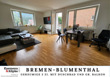 Zum 01.09.25: Gepflegte 3 Zi. mit Duschbad und gr. Balkon, 28779 Bremen, Etagenwohnung