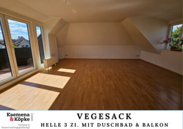 Dachgschoss: Helle 3 Zi. mit Duschbad und Balkon, 28757 Bremen, Etagenwohnung