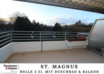 Wohnen in grüner Oase – Großzügige 2-Zimmer-Wohnung mit sonnigem Balkon in begehrter Lage von St. Magnus, 28759 Bremen, Wohnung