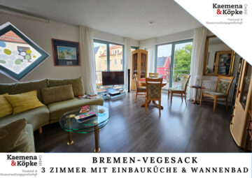 SOFORT FREI: Lichtdurchflutete 3 Zi. mit EBK und Vollbad, 28757 Bremen, Wohnung