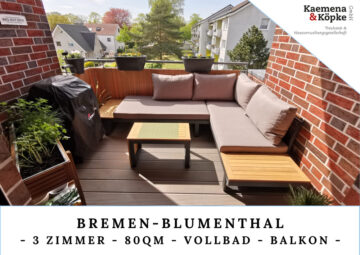 Moderne 3 Zi. im DG über 2 Ebenen mit Vollbad, EBK und Balkon, 28779 Bremen, Dachgeschosswohnung