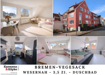Wohnen im Herzen von Vegesack nahe der Weser: Helle 3,5 Zi. mit Duschbad im Dachgeschoss, 28757 Bremen, Dachgeschosswohnung