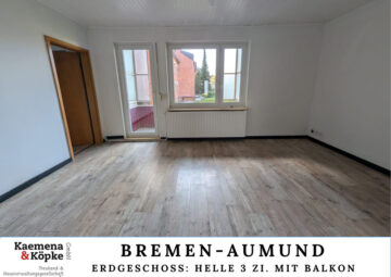3-Zimmer-Wohnung im Hochparterre mit Balkon in Bremen-Aumund, 28755 Bremen, Erdgeschosswohnung