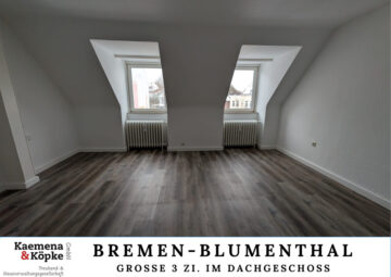 SOFORT FREI: 3 Zi. mit Duschbad und Gäste-WC, 28779 Bremen / Blumenthal, Dachgeschosswohnung